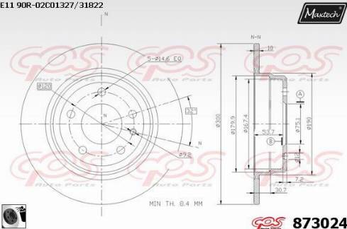 Maxtech 873024.0060 - Kočioni disk www.molydon.hr