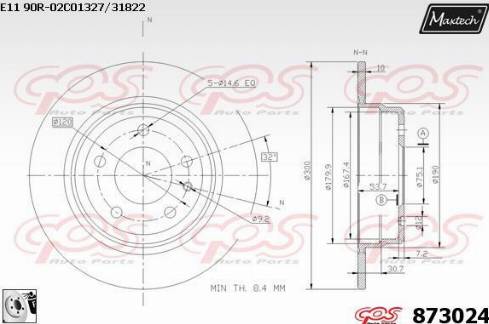 Maxtech 873024.0080 - Kočioni disk www.molydon.hr