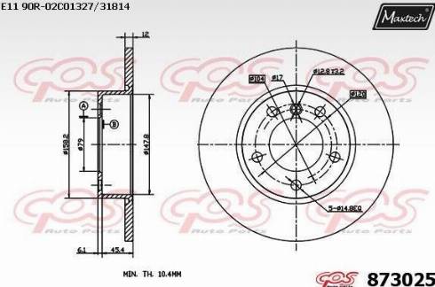 Maxtech 873025.0000 - Kočioni disk www.molydon.hr