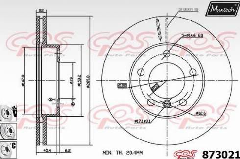 Maxtech 873021.6880 - Kočioni disk www.molydon.hr