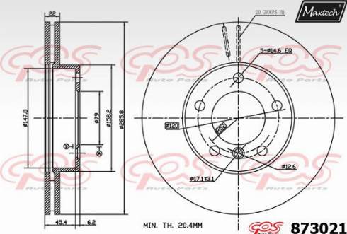 Maxtech 873021.0000 - Kočioni disk www.molydon.hr