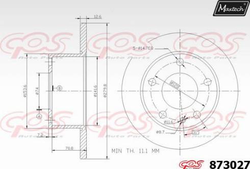 Maxtech 873027.0000 - Kočioni disk www.molydon.hr