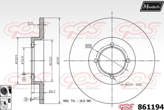 Maxtech 873079 - Kočioni disk www.molydon.hr