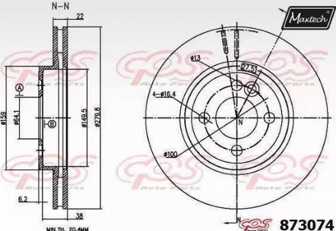 Maxtech 873074.0000 - Kočioni disk www.molydon.hr