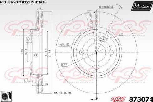 Maxtech 873074.0060 - Kočioni disk www.molydon.hr