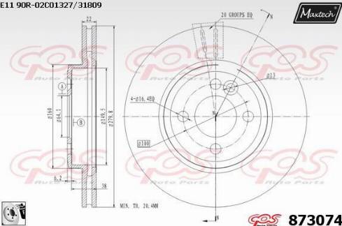 Maxtech 873074.0080 - Kočioni disk www.molydon.hr