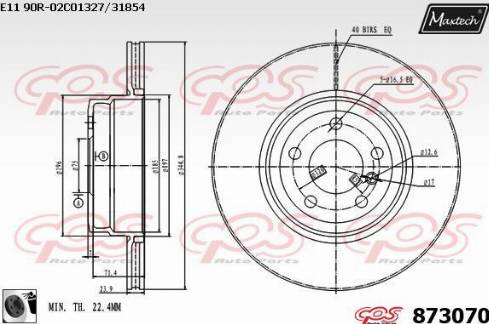 Maxtech 873070.0060 - Kočioni disk www.molydon.hr