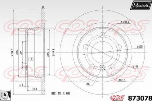 Maxtech 873078.0080 - Kočioni disk www.molydon.hr