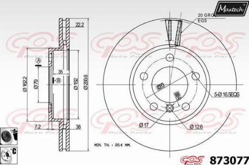 Maxtech 873077.6060 - Kočioni disk www.molydon.hr