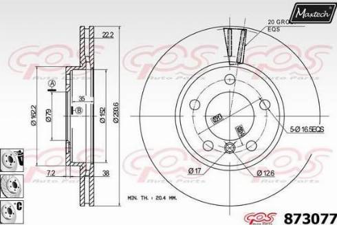 Maxtech 873077.6880 - Kočioni disk www.molydon.hr