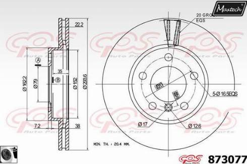 Maxtech 873077.0060 - Kočioni disk www.molydon.hr