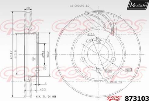 Maxtech 873103.0000 - Kočioni disk www.molydon.hr