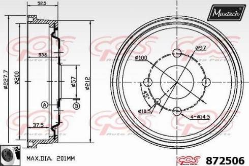 Maxtech 872506.0060 - Bubanj kočnica www.molydon.hr