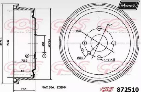 Maxtech 872510.0000 - Bubanj kočnica www.molydon.hr