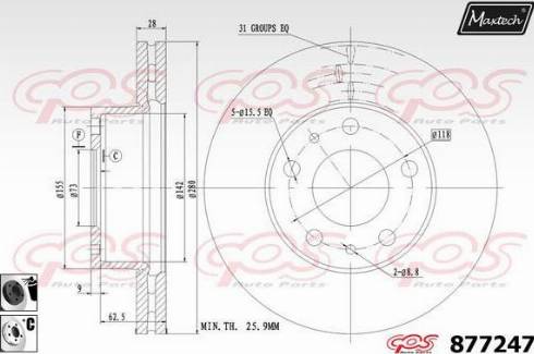 Maxtech 877247.6060 - Kočioni disk www.molydon.hr