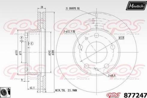 Maxtech 877247.0060 - Kočioni disk www.molydon.hr