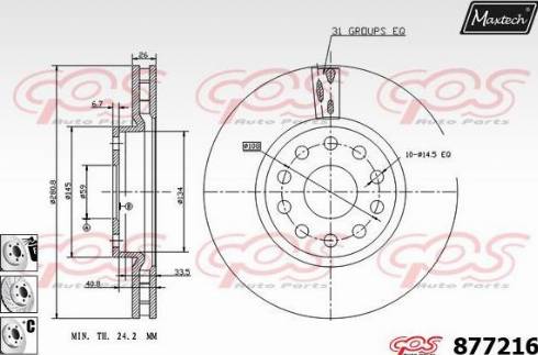 Maxtech 877216.6880 - Kočioni disk www.molydon.hr