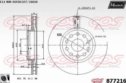 Maxtech 877216.0060 - Kočioni disk www.molydon.hr