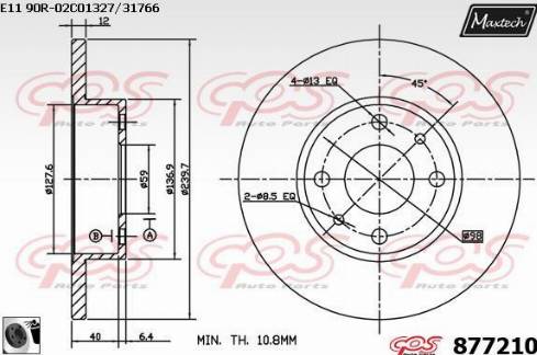 Maxtech 877210.0060 - Kočioni disk www.molydon.hr