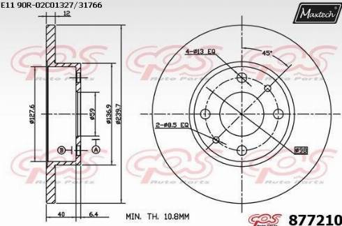 Maxtech 877210.0000 - Kočioni disk www.molydon.hr