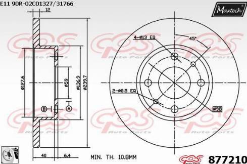 Maxtech 877210.0080 - Kočioni disk www.molydon.hr