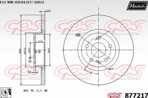 Maxtech 877217.0080 - Kočioni disk www.molydon.hr