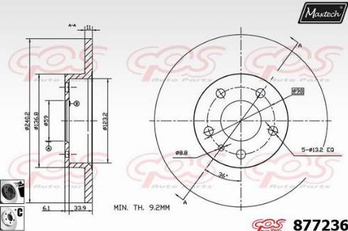 Maxtech 877236.6060 - Kočioni disk www.molydon.hr