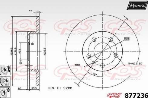 Maxtech 877236.6880 - Kočioni disk www.molydon.hr