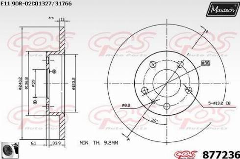 Maxtech 877236.0060 - Kočioni disk www.molydon.hr