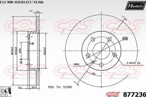 Maxtech 877236.0080 - Kočioni disk www.molydon.hr