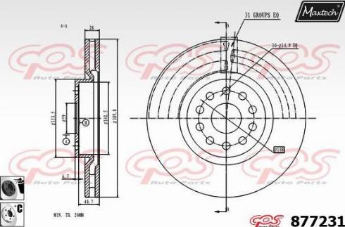 Maxtech 877231.6060 - Kočioni disk www.molydon.hr