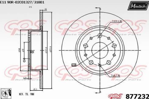 Maxtech 877232.0080 - Kočioni disk www.molydon.hr