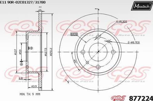 Maxtech 877224.0000 - Kočioni disk www.molydon.hr