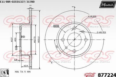 Maxtech 877224.0080 - Kočioni disk www.molydon.hr