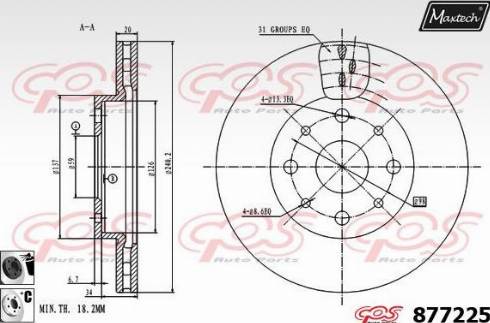 Maxtech 877225.6060 - Kočioni disk www.molydon.hr