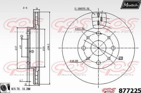 Maxtech 877225.0060 - Kočioni disk www.molydon.hr