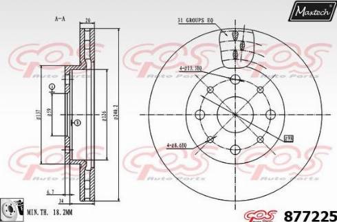 Maxtech 877225.0080 - Kočioni disk www.molydon.hr