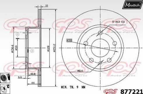 Maxtech 877221.6060 - Kočioni disk www.molydon.hr