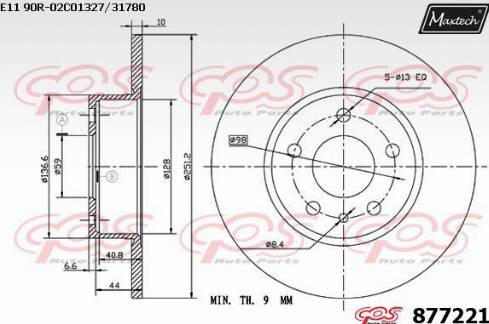 Maxtech 877221.0000 - Kočioni disk www.molydon.hr