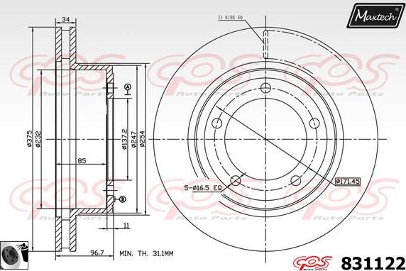 Maxtech 877221 - Kočioni disk www.molydon.hr