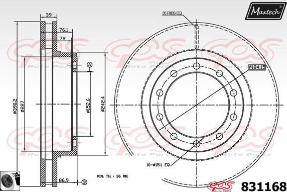 Maxtech 877222 - Kočioni disk www.molydon.hr