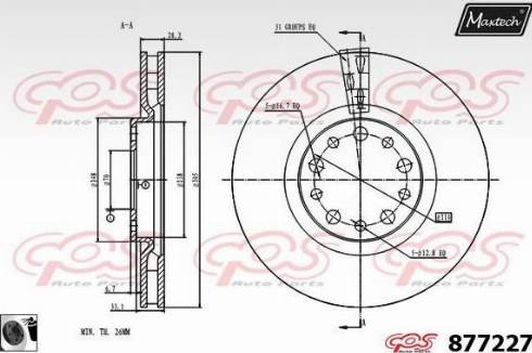 Maxtech 877227.0060 - Kočioni disk www.molydon.hr