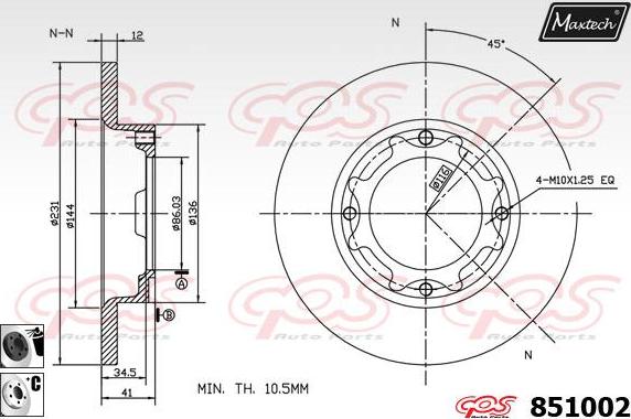 Maxtech 70160058 - Komplet Čahura zavođenje, kočione čeljusti www.molydon.hr