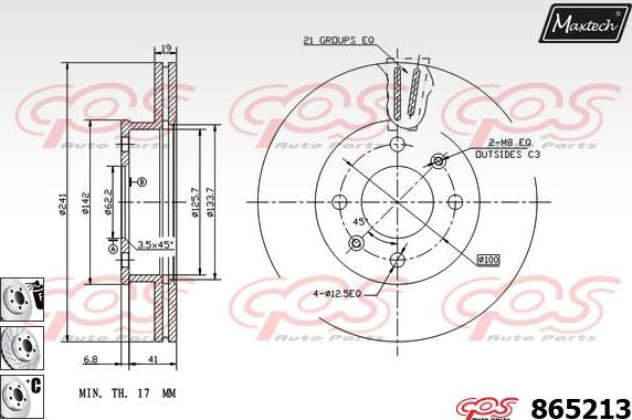 Maxtech 865017 - Kočioni disk www.molydon.hr