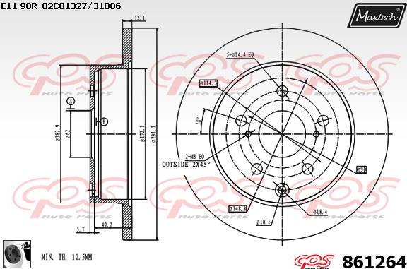 Maxtech 70160069 - Komplet Čahura zavođenje, kočione čeljusti www.molydon.hr