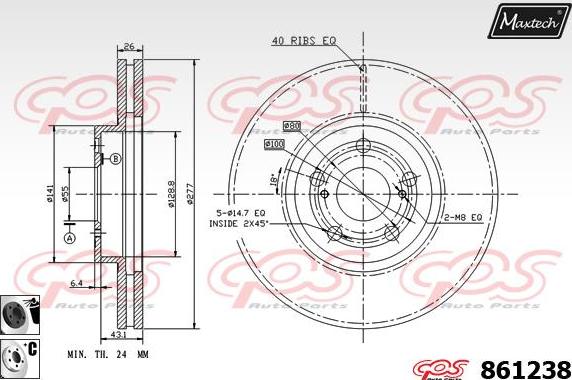 Maxtech 70160009 - Komplet Čahura zavođenje, kočione čeljusti www.molydon.hr