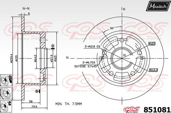 Maxtech 865523 - Kočioni disk www.molydon.hr