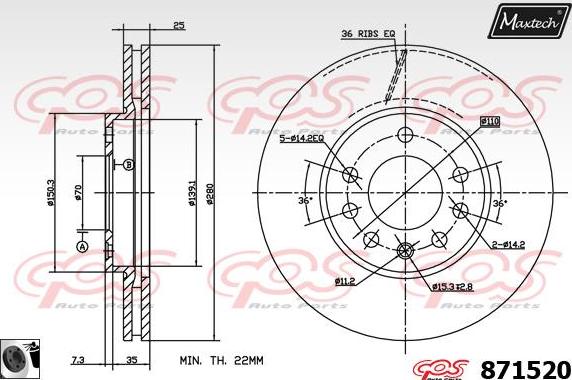 Maxtech 70160152 - Komplet Čahura zavođenje, kočione čeljusti www.molydon.hr