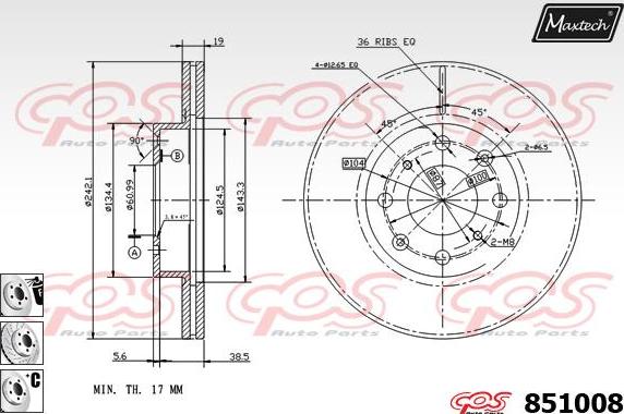 Maxtech 70160161 - Komplet Čahura zavođenje, kočione čeljusti www.molydon.hr