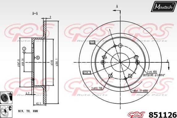 Maxtech 70160105 - Komplet Čahura zavođenje, kočione čeljusti www.molydon.hr